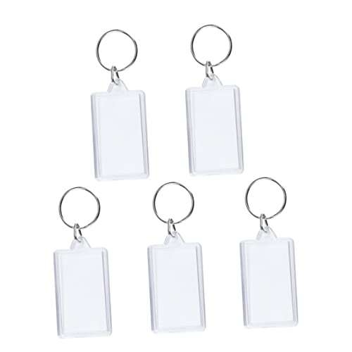SAFIGLE 50stücke Schlüsselanhänger Mit Leerem Einsatz Und Fotorahmen Geteilter Ring Schlüsselring Aus -Kunststoff Rechteckig von SAFIGLE