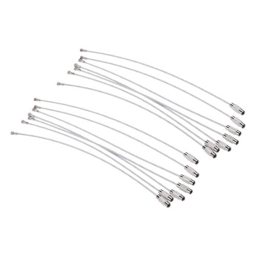 SAFIGLE 50 Stück Reisender Ring Durch Dicken Und Dünnen Schlüsselbund Schlaufe Aus Stahldraht Spiralkabel Drahtschloss Schlüsselanhängerschlaufenhalter Tag-bewahrer Silver Rostfreier Stahl von SAFIGLE