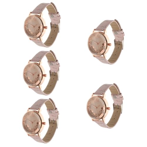 SAFIGLE 5St Anschauen tragbare Damenuhr Exquisite Armbanduhr Quartz Uhr Damenuhren Digitaluhr Filigrane Armbanduhr modische Uhr Zubehör Quarzuhren Blumen schmücken Fräulein Rosa von SAFIGLE