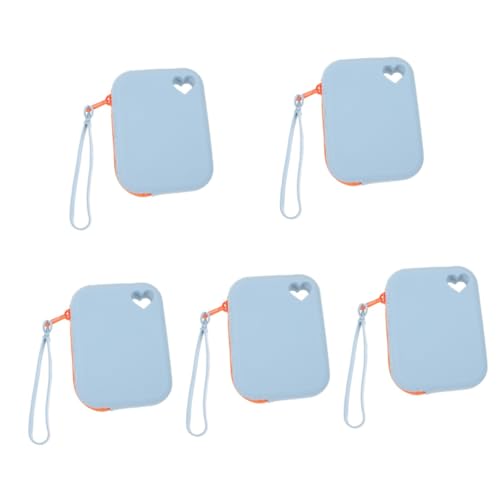 SAFIGLE 5St Aufbewahrungstasche aus Silikon speicherkarten Tasche Organizer Handtasche Reisekabelorganisator Digitale Zubehörtasche Reise-Aufbewahrungstasche Kieselgel Sky-Blue von SAFIGLE
