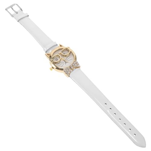 SAFIGLE 5st Brille Katzenuhr Outdoor- Betrachten Mädchen Sehen Katzendekor Uhr Damenuhren Für Damen Cartoon-katzenuhr Freizeituhr Süße Uhr Weiß Gehäuse Material Kind Jahrgang von SAFIGLE