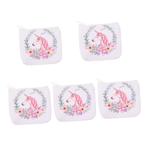 SAFIGLE 5St Einhorn Geldbörse Pocket Wallet damengeldbörse kleingeldbeutel Mode Geldbörse small Wallet Reisebrieftasche Weiße Handtasche Geldbeutel für Mädchen Reisegeldbörse PVC von SAFIGLE