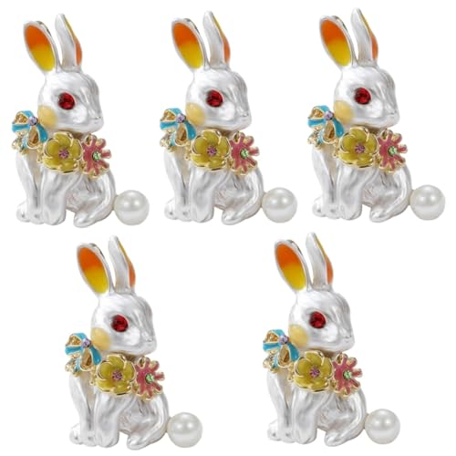 SAFIGLE 5St Kaninchen Brosche trachtenbrosche brosche vintage Häschen Brosche Kaninchenbrosche Kleideraccessoires Schal Kaninchen-Brosche Broschennadeln Tier Stift Hase schmücken von SAFIGLE