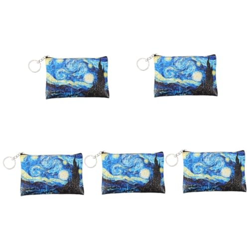 SAFIGLE 5St Münzbeutel damengeldbörse damengeldbeutel Schlüsselanhänger Wallet schlüsselkette Frauen geldbörse Mini-Wechselhalter Mini-Kosmetiktasche Leder Geldbörse Portemonnaie PU-Leder von SAFIGLE