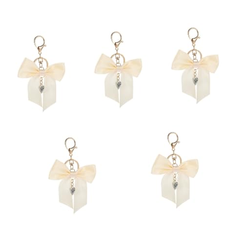 SAFIGLE 5St Schleife Schlüsselanhänger Schlüsselanhängerkette Reize seidenband Ribbon Keyring Schlüsselhalter Auto schlüssel Halter Bowknot-Schlüsselanhänger ästhetischer Schlüsselanhänger von SAFIGLE