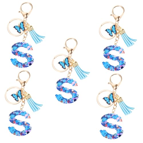 SAFIGLE 5St Schlüsselanhänger für Damen Mädchen-Geldbörse Schlüsselanhänger mit Schmetterlingsquaste Auto schlüsselanhänger car Keychain Geldbeutel-Anhänger Brief Schlüsselanhänger Harz von SAFIGLE