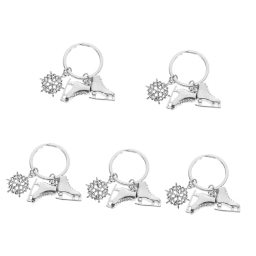 SAFIGLE 5stücke Snowflake Schlüsselanhänger Metall Winter-Sport- Und Einzigartiges Design Für Handtaschen Und Geldbörsen Für Eiskunstlauf-Fans Leicht Und Tragbar von SAFIGLE