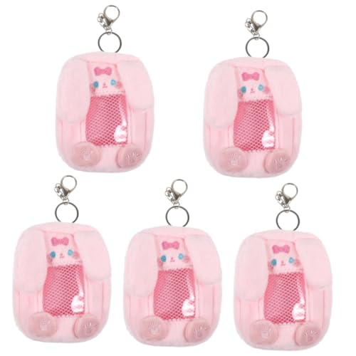SAFIGLE 5stücke Kleiner Schlüsselanhänger Mit Kartenetui Plüsch-münzfach Für Damen Reißverschluss-Portemonnaie Für Schüler Und Unterwegs Niedlichem Design von SAFIGLE