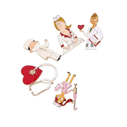 SAFIGLE 5stücke Krankenpfleger Brosche Pins Mit Für Medizin Doktor Kleidung Tasche Arzt Schmuck Für Frauen Männer von SAFIGLE