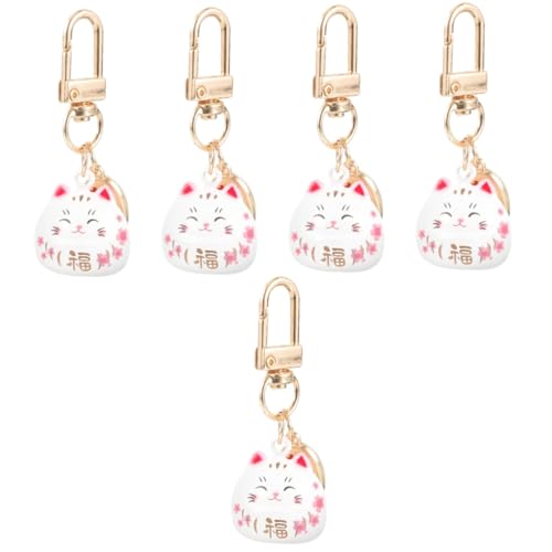 SAFIGLE 5St glücklicher Katzenanhänger Schlüsselanhänger Taschenanhänger Glücksanhänger portmonee Kinder Geldbörsen Geldbörse hängende Verzierung Hängende Verzierung für Taschen Legierung von SAFIGLE