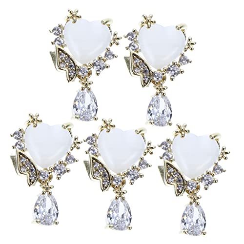 SAFIGLE 5Stücke Nail Art Studs Liebe Form Nagel Ohrstecker Robust Langlebig Nageldekoration Maniküre für Mädchen von SAFIGLE