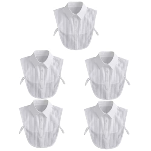 SAFIGLE Fake Hemd 5st Falscher Baumwollkragen Abnehmbare Kragenhalskette Perlmutt-kragen Halber Hemdkragen Falscher Kragen Falscher Hemdkragen Pullover Gefälschter Kragen Damenblusen Baumwolle Weiß von SAFIGLE