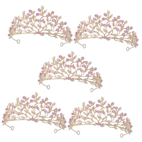 SAFIGLE 5st Krone Stirnband Stirnbänder Tiara Für Frauen Haarschmuck Für Bräute Tiaras Zubehör Braut Hochzeit Rosa Strass von SAFIGLE