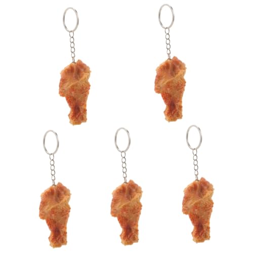 SAFIGLE 5st Künstliche Hühnerbeinstütze Gebratenes Essen Schlüsselanhänger Hühner Rucksack Süßer Taschenanhänger Simulation Lebensmittel Schlüsselanhänger Kleiner Schlüsselanhänger PVC von SAFIGLE