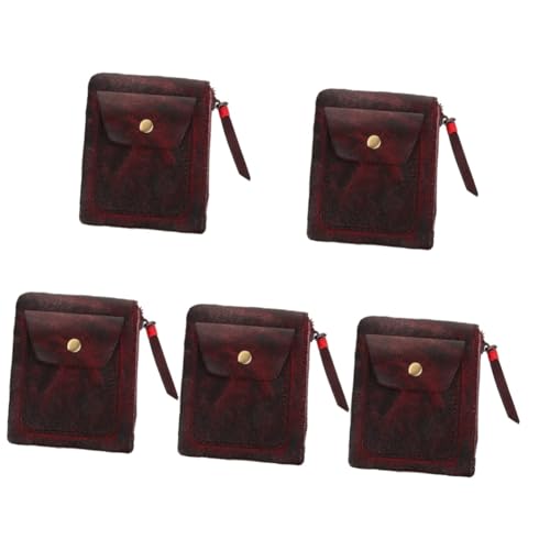 SAFIGLE 5stücke Pocket Coin Bag Pflanzlich Gegerbtem Vintage Münzbeutel Für Kleingeld Karten Und Zubehör Praktische Mini Geldbörse Für Täglichen Gebrauch Für Schule Arbeit Und von SAFIGLE