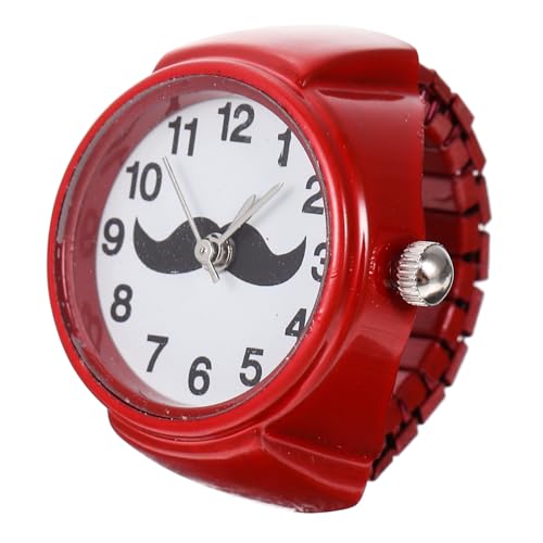 SAFIGLE 5st Ringuhr Vintage Uhr Ringmänner Ansehen Uhr Mit Rundem Fingerring Mini Körbe Paar Ringe Mini- Herz- Runder Fingerring Jungs Uhren Uhrenring Liebhaber Mädchen Abs Rot von SAFIGLE