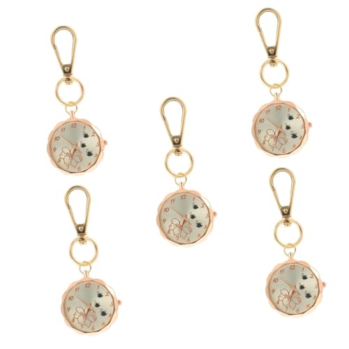 SAFIGLE 5st Schwesterntisch Schlüsselanhänger Taschenuhren Herrenuhr Kleine Taschenuhr Hängende Taschenuhr Taschenuhren Für Herren Damen Digital Clip-taschenuhr Stift Legierung Rose Gold von SAFIGLE