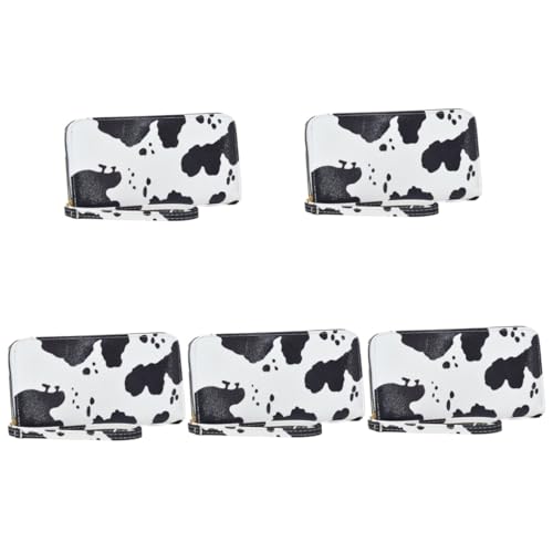 SAFIGLE 5stücke Damen Geldbörse Pu- Mit Mehreren Fächern Tragbare Kleine Clutch Für Reisen Langlebiges Kuhmuster Portemonnaie Für Frauen Für Karten Und Münzen von SAFIGLE