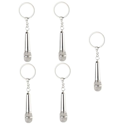 SAFIGLE 5stücke Microphone Schlüsselanhänger Dekorativer Mikrofon- Für Musikliebhaber Für Festivals Und Partys Stilvolles Accessoire Mit Verarbeitung von SAFIGLE