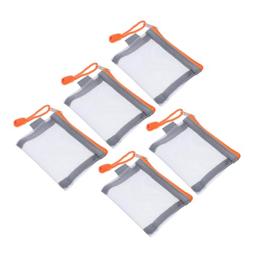 SAFIGLE 5stücke Mini Netz Reißverschlusstaschen Kleine Reise Make-up-Organizer-Taschen Tragbare Netztaschen Für Hautpflegezubehör Und Kosmetik von SAFIGLE