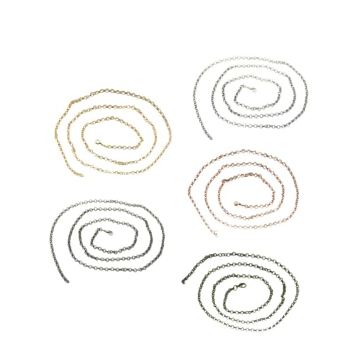 SAFIGLE 5stücke Vintage Taschenuhr Kette Antike Bronze Roségold Schwarz Gold Silber Elegante Halskette Für Schmuck Schlüsselanhänger Und Taschendekoration Für Männer Und Frauen von SAFIGLE