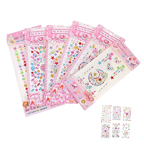 SAFIGLE Gesichtsjuwelen Aufkleber 6 Blätter Körper Edelsteine Selbstklebende Strasssteine für Festival Party und Cosplay von SAFIGLE