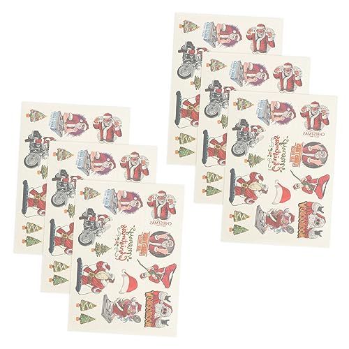 SAFIGLE 6 Blätter Wasserdichte Weihnachts Tattoos für Erwachsene Temporäre Fake Tattoos Aufkleber Vielseitig Verwendbar für Körper und Alltagsgegenstände Einfach zu Kleben Entfernen von SAFIGLE