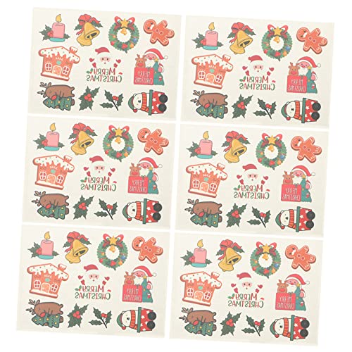 SAFIGLE 6 Blätter Weihnachts Temporary Tattoos Erwachsene Body Sticker Weihnachtsmotive für Party Festliche Fake Tattoos für Mädchen Jungen von SAFIGLE