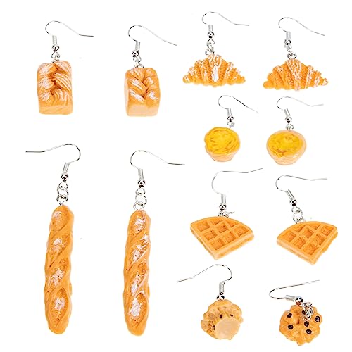 SAFIGLE 6paare Simulation Brot Dangle Drop Ohrringe Für Frauen Und Mädchen Lustige Und Auffällige Schmuckstücke Für Besondere Anlässe Und Tägliches Tragen von SAFIGLE