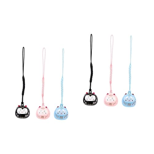 SAFIGLE 6stücke Japanische Glückskatze Süße Maneki Neko Schlüsselanhänger Für Taschen Rucksäcke Und von SAFIGLE
