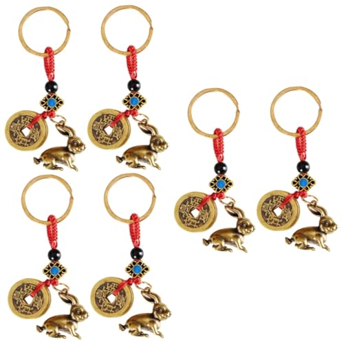 SAFIGLE 6stücke Kaninchen Schlüsselanhänger Reinem Kupfer Für Jahr Als Dekoration Von Taschen Und Schlüsselbunden von SAFIGLE