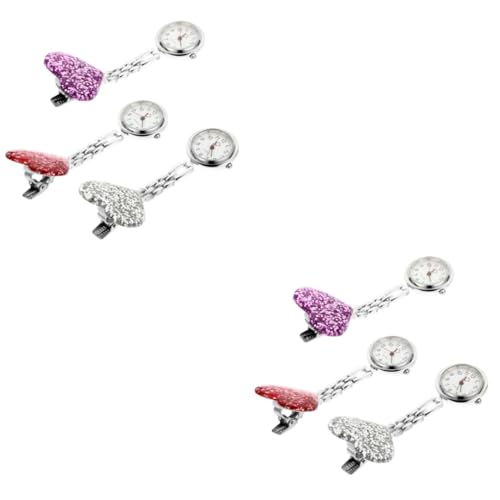 SAFIGLE 6 STK Taschenuhr Pfleger einfache Uhr schwesternuhr Krankenschwester Uhr Schlüsselbänder Uhrengehäuse für Herren Krankenschwesteruhr aus Legierung Krankenschwester Quarzuhr Violett von SAFIGLE