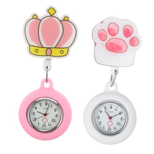 SAFIGLE 6 STK Taschenuhr weiße türkisfarbene Ohrringe Krankenschwester-Clip-Uhr Ansteckuhr Medical Watch Krankenschwester Uhr Digitaluhr leuchtende Uhren auf Krankenschwestern achten Quarz von SAFIGLE
