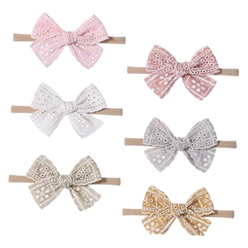 SAFIGLE 6 Baby Stirnband für Kinder weißes Kopfbad Baby-Nylon-Stirnbänder kinder haarschmuck hair accessories for girls Bandanas für -Stirnband Säuglingsbögen binden Schal von SAFIGLE