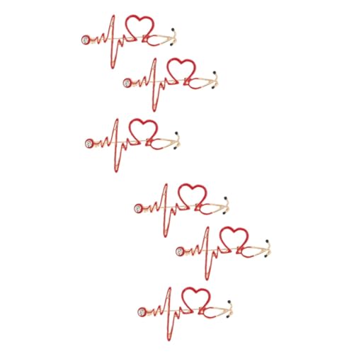 SAFIGLE 6 Stk Brosche Pflegestift Hutnadel Strass-Werkzeuge Herz-Dekor Strassbesatz geschenk für arzt geschenke für ärzte Karikatur schmücken Abzeichen Krankenschwester tropfendes Öl rot von SAFIGLE