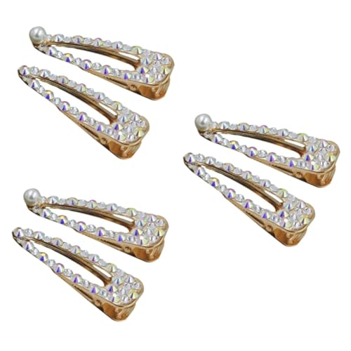 SAFIGLE 6 Stk Mädchen Haarspange Perlenhaarspangen Haarspangen aus Metall elegant catchring haarschmuck Haarklammer Haarspangen für Frauen Haarnadeln für Mädchen Wassertropfen schmücken von SAFIGLE