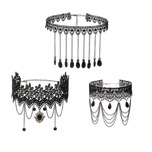 SAFIGLE 6 Stk Quasten-Spitzen-Halsband halloween halskette choker halloween schwarzes Korsett viktorianische Halskette kurze shorts damen Halsband für Damen Schlüsselbeinanhänger Lolita von SAFIGLE