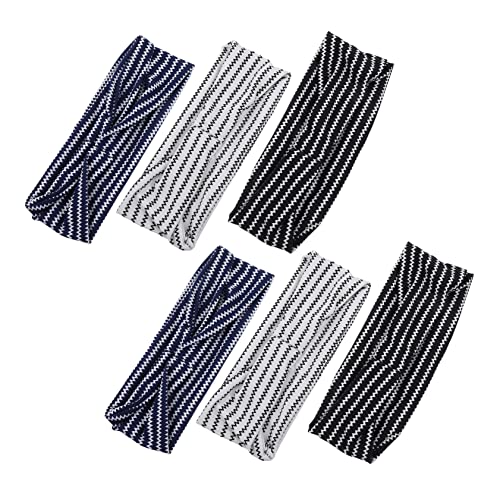 SAFIGLE 6 Stück Elastische Sport Stirnbänder für Damen Yoga Haarbänder und Weißstreifen Rutschfest und Schweißabsorbierend für Fitness und Basketball von SAFIGLE