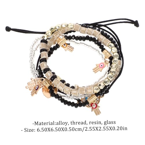 SAFIGLE 6 Stück Ethnisches Perlenarmband Teiliges Damen Armband Schmuck mit Robustem Material und Besonderem Design Tragbar Modisches Party Accessoire für Frauen von SAFIGLE