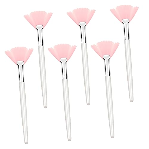 SAFIGLE 6 Stück Fächer Make up Pinsel Für Gesichtsbehandlungen Langer Griff Multifunktional Für Puder Und Foundation Materialien Für Frauen von SAFIGLE