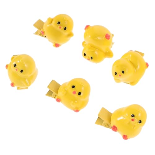SAFIGLE 6stücke Küken Cartoon Haarspangen Süße Gelbe Seitliche Clips Tier Accessoires Für Mädchen Alltag Party Reisen Frisur Fixierung von SAFIGLE