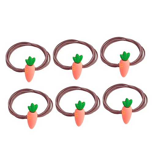 SAFIGLE 6 Stück Hübsche Pack Karotten Haarbänder für Mädchen Elastische Haargummis für Alltag Partys und Besondere Anlässe Niedliches Design für Ostern und Schulveranstaltungen von SAFIGLE
