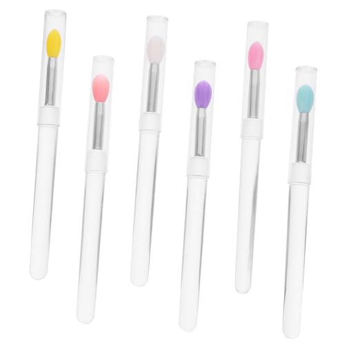SAFIGLE 6stücke Lippenstift Applikator Mehrzweck Lidschattenpinsel Kosmetische Make-up Werkzeuge Aus Silikon Für Frauen Lidschatten Make-up Pinsel Lippenstiftpinsel von SAFIGLE