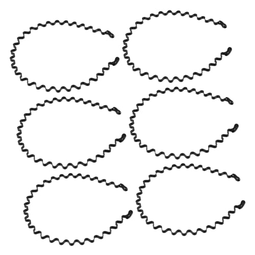 SAFIGLE 6 Stück Metall Haarbänder Welliges Rutschfestes Sport Stirnband Elastisch Unisex für Hautpflege Gesichtswäsche Outdoor Yoga und Fitness von SAFIGLE