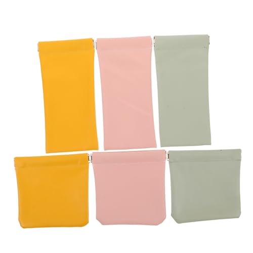 SAFIGLE 6stücke Reise-Make-up-Tasche Aus Pu Druckknopfverschluss Selbstkomprimierende Mini-Aufbewahrungstasche Für Unterwegs Kleine Organizer-Tasche Für Lippenstifte Schmuck Und von SAFIGLE