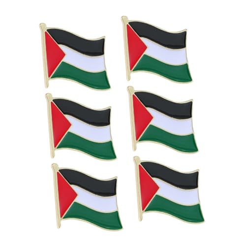 SAFIGLE 6 Stück Palästina Flaggen Broschen Pin aus Metall Anstecknadeln für Männer und Frauen Vielseitiges Accessoire für Anzug Pullover und Kleidung Patriotisches Design von SAFIGLE