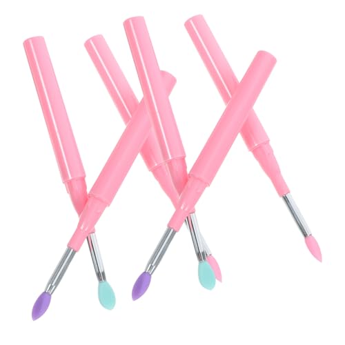 SAFIGLE 6 Stück Silikon Lippenpinsel mit Abdeckung Lidschatten Applikatoren Make Up Tools für Reisefreundlich Vielseitig für Verschiedene Make Up Looks von SAFIGLE