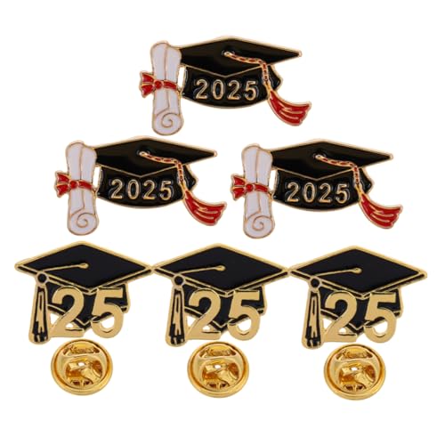 SAFIGLE 6 Stück Teiliges Abschlussbroschen Anstecknadeln Form von Abschlussmützen Stilvolle Accessoires für Kleidung und Rucksäcke zur Graduierungsfeier von SAFIGLE