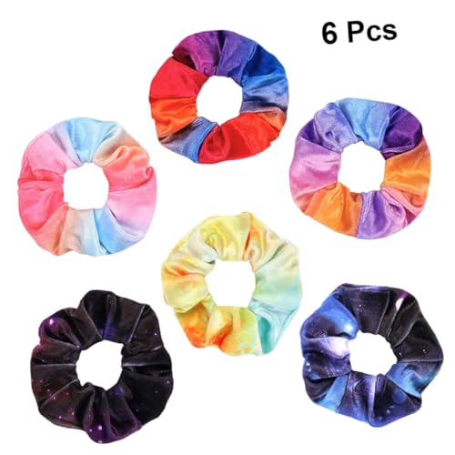 SAFIGLE 6 Stück Teiliges Damen Haargummi mit Regenbogen Design Elastische Ponytail Holder Weiche Haarschleifen für Mädchen Langlebige Haarschmuck Vielseitig Einsetzbar und Modisch von SAFIGLE