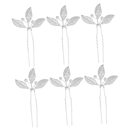 SAFIGLE 6 Stück Teiliges Haarschmuck aus Legiertem Material mit Blattdesign für Bräute Hochzeits Haarspangen für Damen für Feste und Besondere Anlässe von SAFIGLE